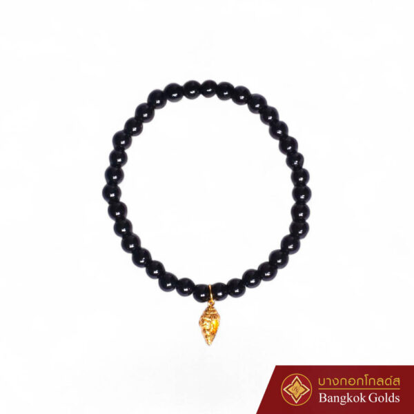 13. มือเงินชุบทอง หยกดำหอยสังข์