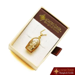 จี้ ท้าวเวสสุวรรณ (องค์สีทอง) วัดจุฬามณี จ.สมุทรสงคราม เลี่ยมกรอบทองแท้ 75% *ของแท้* - Image 3