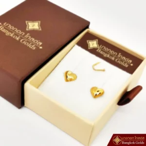 ต่างหู หัวใจ ทองคำแท้ 75% *ของแท้* น้ำหนัก 0.3 กรัม - Image 4