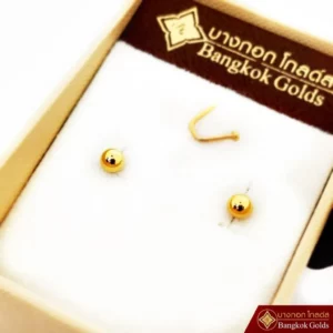 ต่างหู หมุดกลม ทองคำแท้ 75% น้ำหนัก 0.29 กรัม