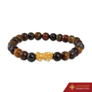 กำไรมือปี่เซียะ หินไทเกอร์อาย ทอง99.99 น้ำหนัก 0.2 กรัม