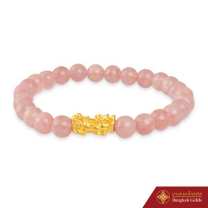 กำไรมือปี่เซียะ หินโรสควอทซ์ ทอง99.99 น้ำหนัก 0.2 กรัม