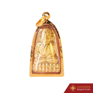 สมเด็จหลวงปู่ทวด ขนวนหล่อโบราณ รุ่น หลังหนังสือพิมเล็กพ์เล็ก รุ่นแรก องค์สีทอง