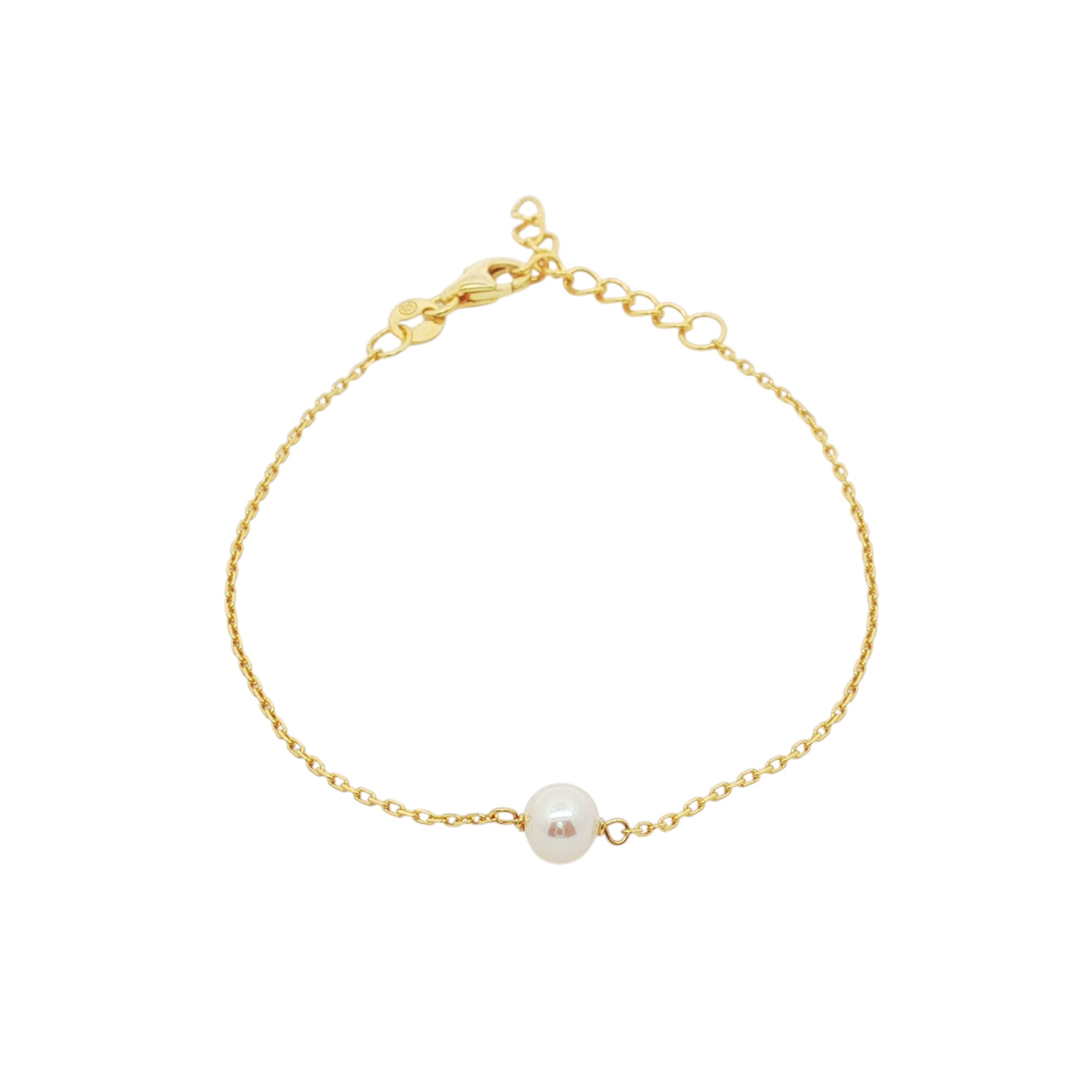 สร้อยข้อมือเงินชุบGงานมงคล ไข่มุก6มิล เปอร์เซ็น: งานเงิน 92.5%