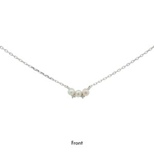 สร้อยคอเงินชุบโรเดียมงานมงคล ไข่มุก3CZ2 เปอร์เซ็น: งานเงิน 92.5%