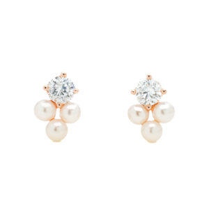 ต่างหูเงินชุบPGงานมงคล ไข่มุก3CZ เปอร์เซ็น: งานเงิน 92.5%