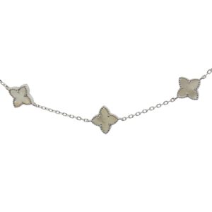 สร้อยคอเงินชุบโรเดียมงานมงคล เปลือกหอยจิกเงินทอง3 เปอร์เซ็น: งานเงิน 92.5%