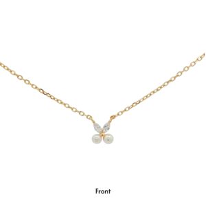 สร้อยคอเงินชุบGงานมงคล ไข่มุก2CZ2 เปอร์เซ็น: งานเงิน 92.5%