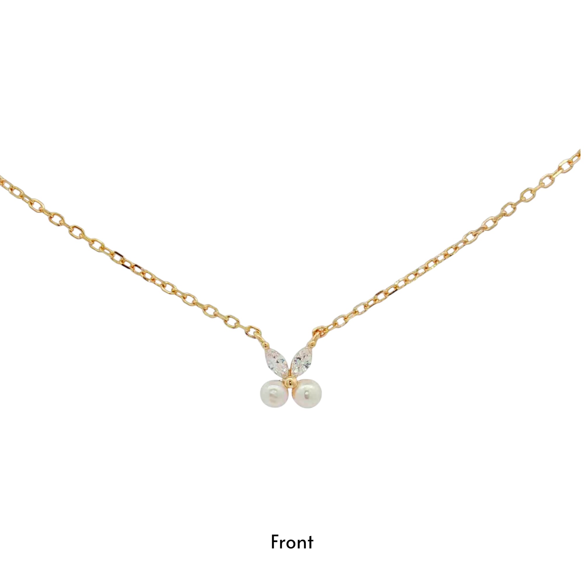 สร้อยคอเงินชุบGงานมงคล ไข่มุก2CZ2 เปอร์เซ็น: งานเงิน 92.5%