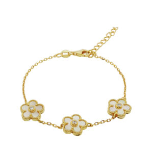 สร้อยข้อมือเงินชุบGงานมงคล เปลือกหอยดอกไม้CZ เปอร์เซ็น: งานเงิน 92.5%