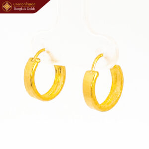 ต่างหูห่วงกลมขัดเงา ครึ่งสลึง ทองคำแท้ 96.5%