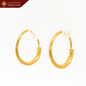 ต่างหูห่วงกลม 1 กรัม ทองคำแท้ 96.5% ห่วงเรียบ