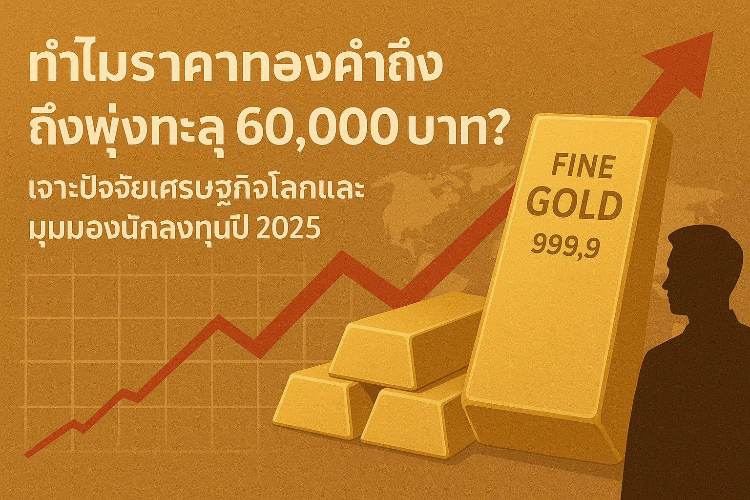 ทำไมราคาทองคำถึงพุ่งทะลุ 60,000 บาท? เจาะปัจจัยเศรษฐกิจโลกและมุมมองนักลงทุนปี 2025