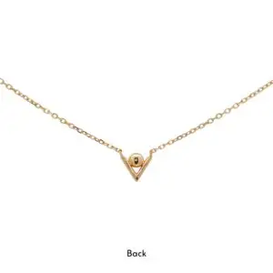 สร้อยคอเงินชุบGงานมงคล ไข่มุก1CZ ตัวV เปอร์เซ็น: งานเงิน 92.5% - Image 2