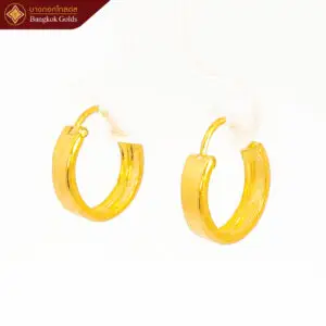 ต่างหูห่วงกลมขัดเงา ครึ่งสลึง ทองคำแท้ 96.5%