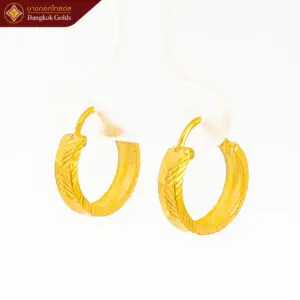 ต่างหูห่วงกลม ทองคำแท้ 96.5% จิกเพชร 1/2 สลึง