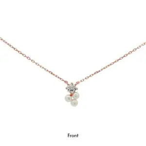 สร้อยคอเงินชุบPGงานมงคล ไข่มุก3CZ เปอร์เซ็น: งานเงิน 92.5%