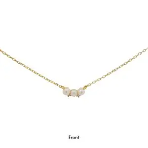 สร้อยคอเงินชุบGงานมงคล ไข่มุก3CZ2 เปอร์เซ็น: งานเงิน 92.5%