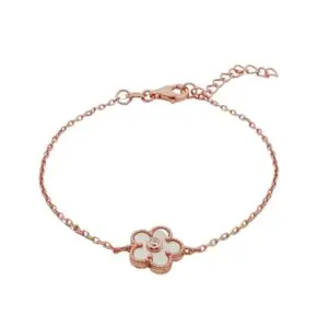 สร้อยข้อมือเงินชุบPGงานมงคล เปลือกหอยดอกไม้CZ เปอร์เซ็น: งานเงิน 92.5%