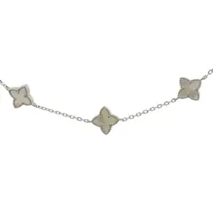 สร้อยคอเงินชุบโรเดียมงานมงคล เปลือกหอยจิกเงินทอง3 เปอร์เซ็น: งานเงิน 92.5%