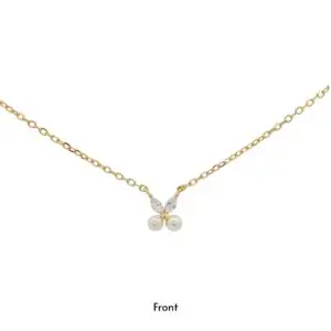 สร้อยคอเงินชุบGงานมงคล ไข่มุก2CZ2 เปอร์เซ็น: งานเงิน 92.5%