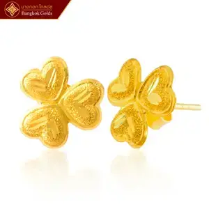 ต่างหูใบโคลเวอร์ น้ำหนัก 1/2 สลึง ทองคำแท้ 96.5%
