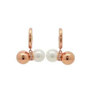 ต่างหูเงินชุบPGงานมงคล เปลือกมุก1ห่วงระย้า เปอร์เซ็น: งานเงิน 92.5%