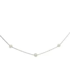 สร้อยคอเงินชุบโรเดียมงานมงคล ไข่มุก12 เปอร์เซ็น: งานเงิน 92.5%