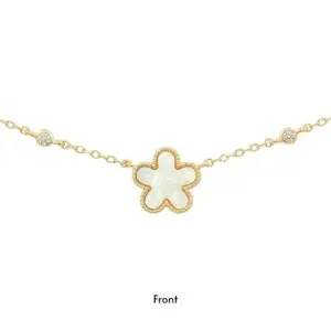 สร้อยคอเงินชุบGงานมงคล เปลือกหอย5CZ เปอร์เซ็น: งานเงิน 92.5%