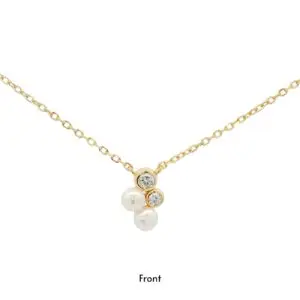 สร้อยคอเงินชุบGงานมงคล ไข่มุก2CZ เปอร์เซ็น: งานเงิน 92.5%