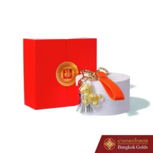 Bangkok Golds แผ่นทอง ทองคำแท้ 99.9 % น้ำหนัก 0.2 กรัม พวงกุญแจม้าทอง สินค้ามีใบรับประกัน - Image 4