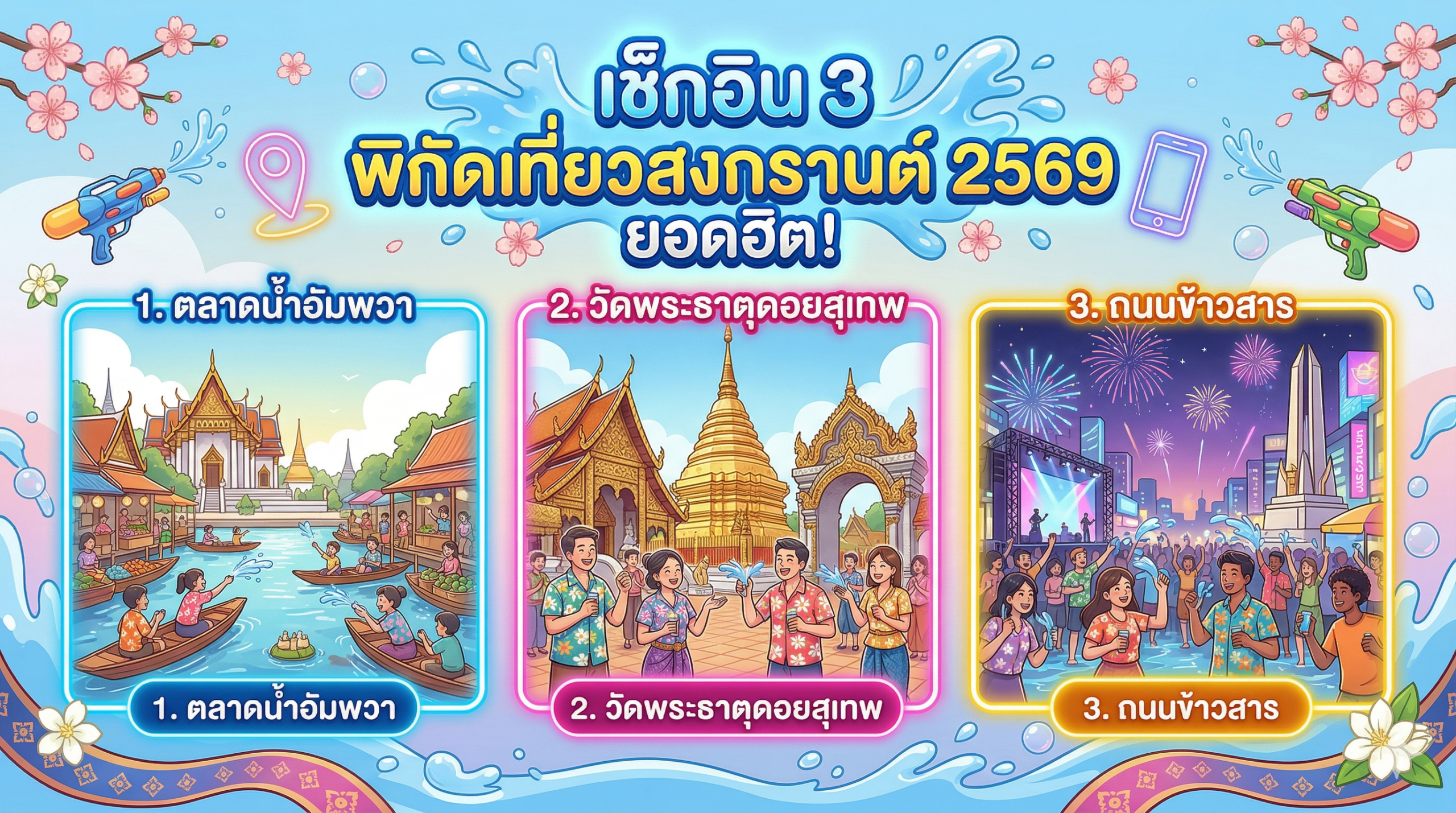 เช็กอิน 3 พิกัดเที่ยวสงกรานต์ 2569 ยอดฮิต!