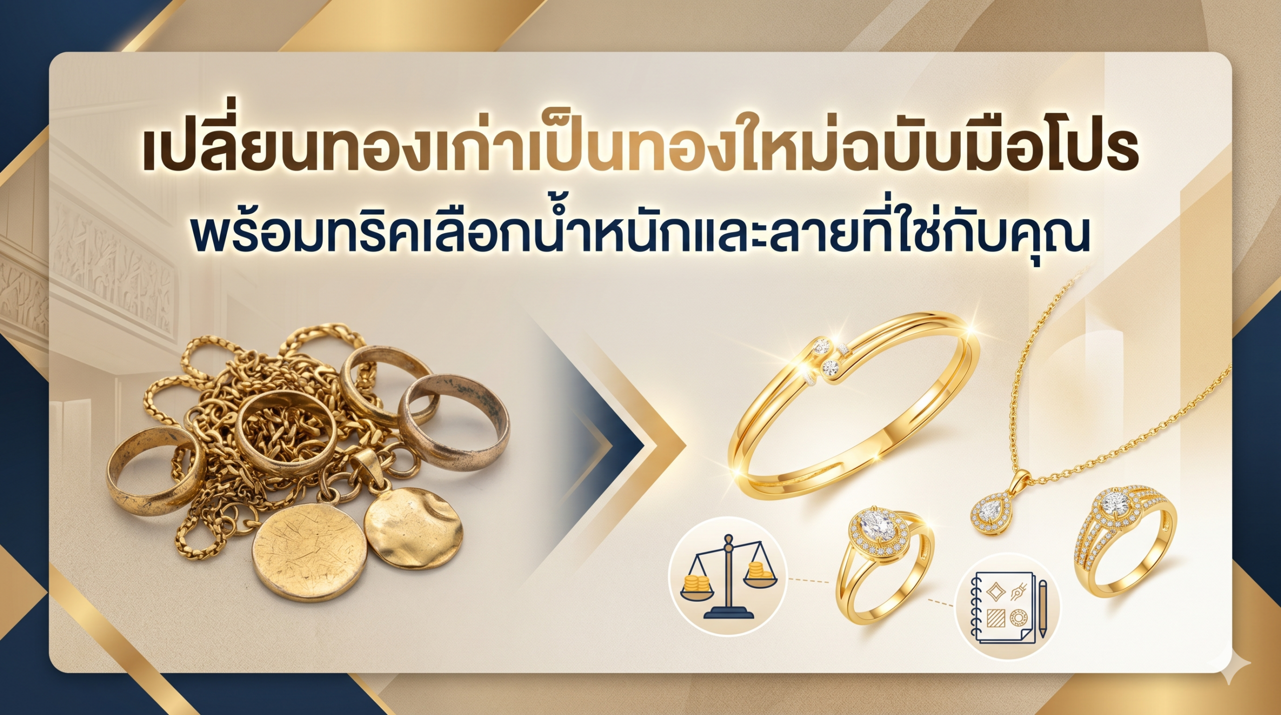 เปลี่ยนทองเก่าเป็นทองใหม่ฉบับมือโปร พร้อมทริคเลือกน้ำหนักและลายที่ใช่กับคุณ