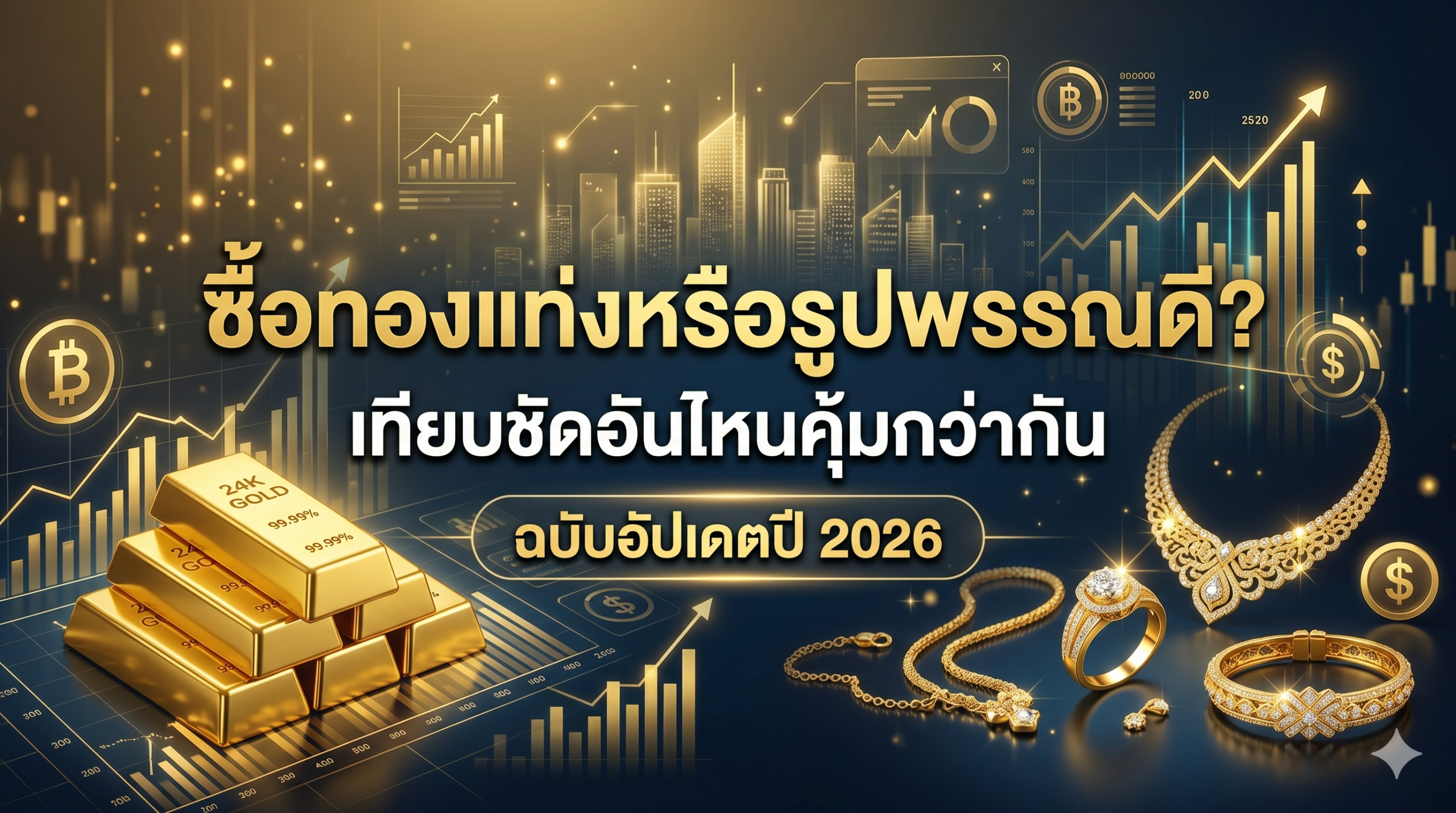 ซื้อทองแท่งหรือรูปพรรณดี? เทียบชัดอันไหนคุ้มกว่ากัน ฉบับอัปเดตปี 2026