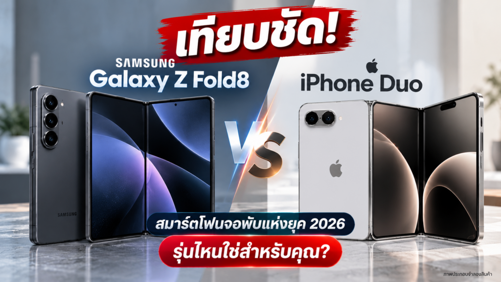 เทียบชัด! Samsung Galaxy Z Fold8 vs iPhone Duo มหัศจรรย์สมาร์ตโฟนจอพับแห่งยุค 2026 รุ่นไหนใช่สำหรับคุณ
